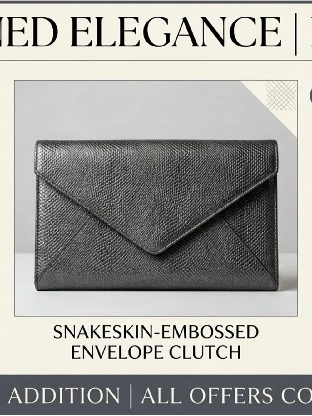 Othr Black Snakeskin-Embossed Envelope Clutch